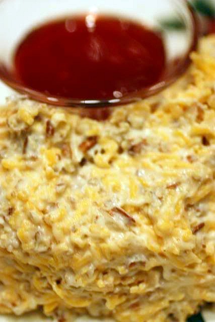 cheese ball with rasberry jam cheese ball with rasberry jam