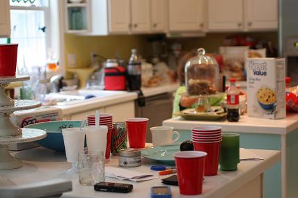 clutter on the countertops