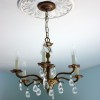 crystal chandelier in laundry room
