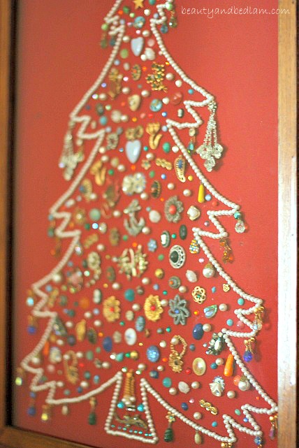 christmas tree craft using jewelry Trash to Treasure: Ten DIY Projects Using Old Jewelry