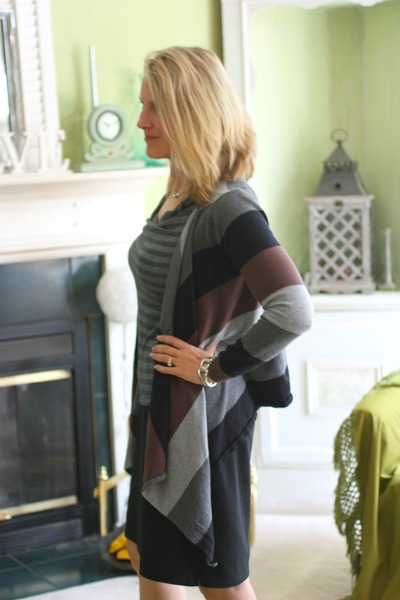 striped pattern sweater Frugal Fashionista: Is It Time to Pack up the Boots?