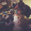 snuggle during movie night