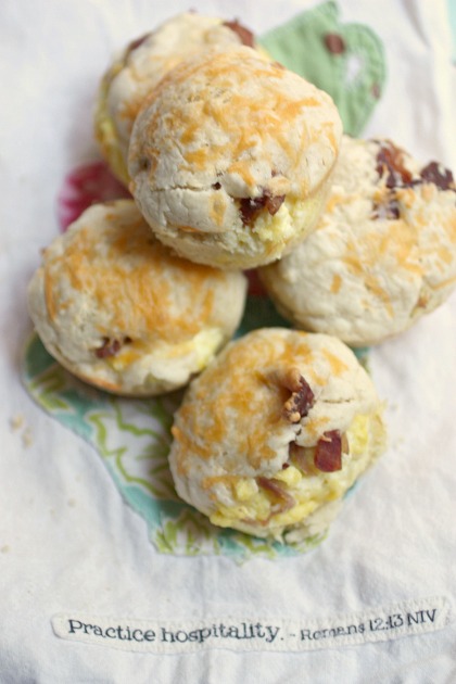 Stuffed Biscuits with bacon and eggs
