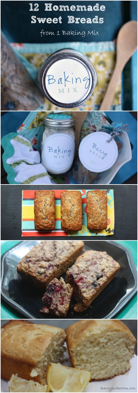 12 Homemade Sweet Breads from 1 Baking Mix - amazing gift with free printables too