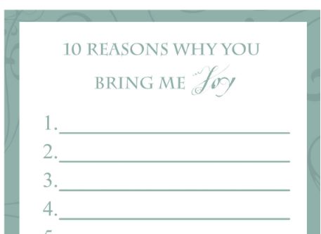 10 Reasons Why You Bring Me Joy - free printable