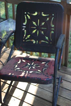 black outdoor chair