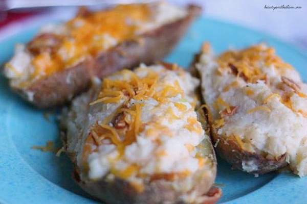 OH MY! Comfort Food at its finest! Twice Baked Double Stuffed Potatoes