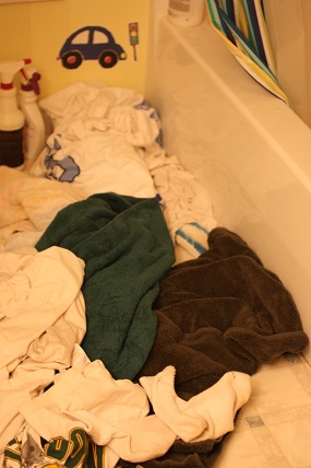 towels on the floor