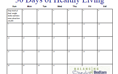 Printable Fitness Calendar (30 Days of Healthy Living)