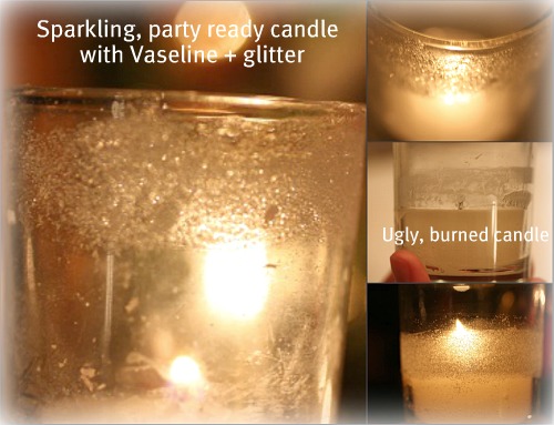 sparkling candle with Vaseline Last Minute Holiday Party Tips and Tricks