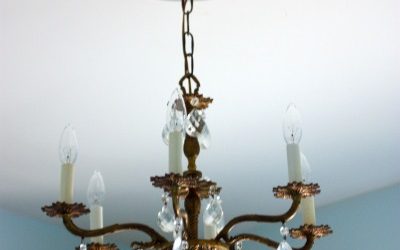 Crystal Chandelier in the DIY Laundry Room