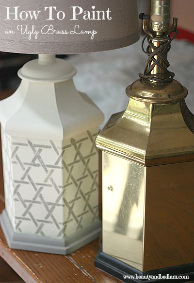 Painting an Ugly Brass Lamp & Making It Beautiful