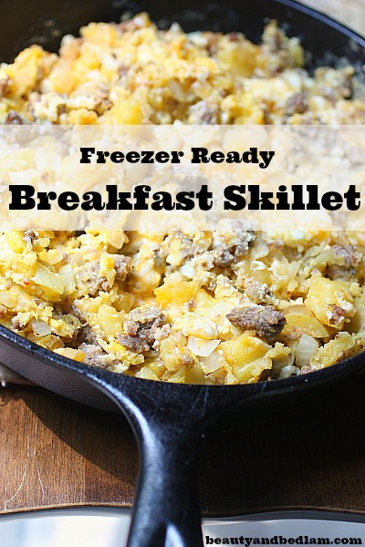 This easy breakfast skillet is one of our family favorites. Make extras and freeze for breakfast throughout the week.