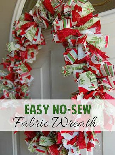 Adorable and Easy, No Sew Fabric Wreath