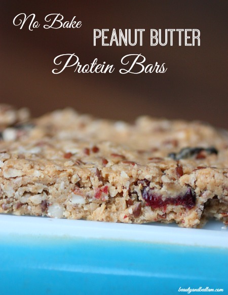 Easy No Bake Peanut Butter Protein Bars