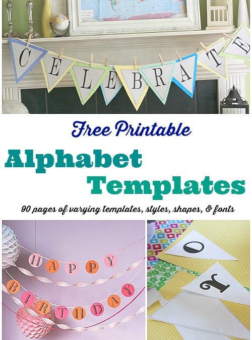 Free Printable Banner Templates:  Alphabet with Different Styles, Shapes & Fonts