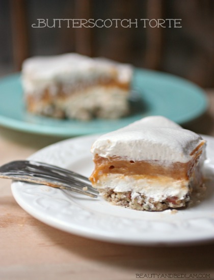 Layers of delicious flavors make this Butterscotch Torte a perfect indulgence.
