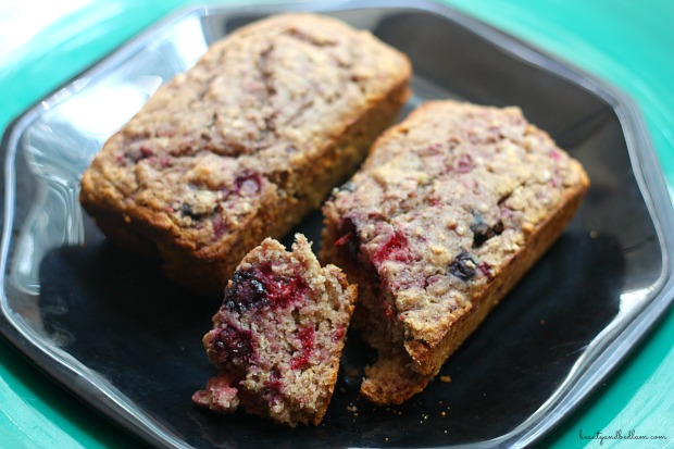 Triple Berry Quick bread using homemade bisquick