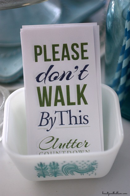 Clutter Countdown Family Meeting - don't walk by your stuff printable